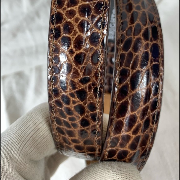 Vintage Brighton tan leather belt with golf motif size 34 Large USA main image 9